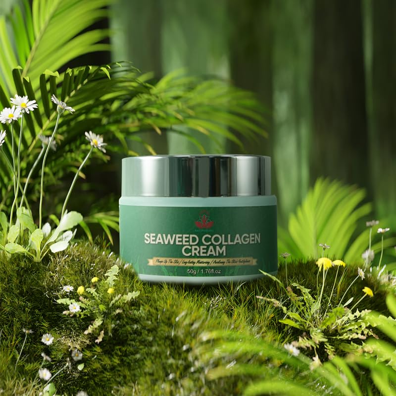 NATUREGURU Seaweed Collagen Face Cream. Seaweed derived Collagen cream for ageing skin, anti ageing with natural seaweed Collagen for Ultimate Hydration. 50g/1.76oz