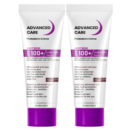 NLFOX SPF 100 Sunscreen - 2PCS Sun Cream SPF 100 PA+++ - Sunscreen SPF 100-80g UVB/UVA High Protection Factor 100 Sun Cream -Waterproof SPF 100 Face Moisturiser - Factor 100 Sun Scree For Outdoor