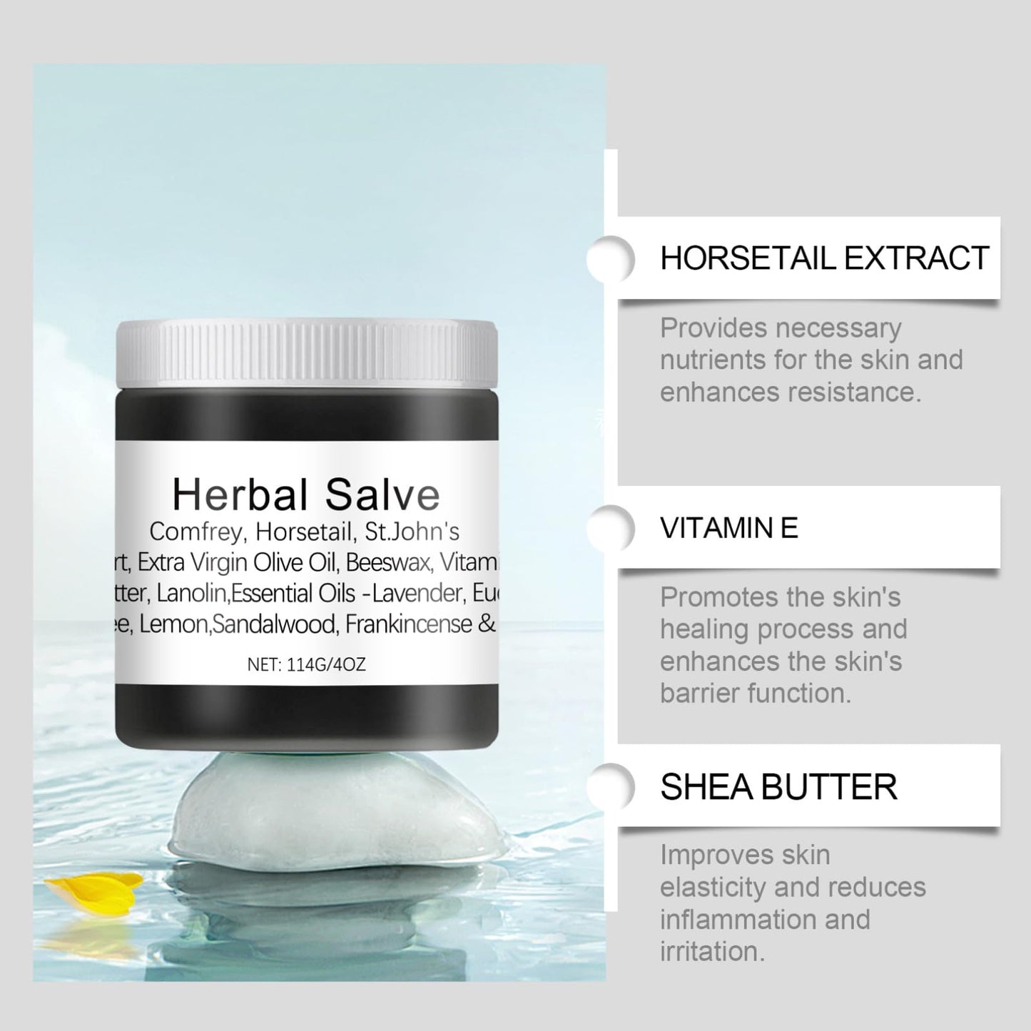 Herbal Salve, Organic Herbal Salve, Natural Joint Care Herbal Salve, Comfrey Cream For Pain, Organic Joint Cream, Comfrey Salve Improves Mobility, Reduces Swelling, Comfrey Cream for Joint