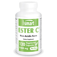 SUPERSMART Supersmart - Ester C® 9444 mg Per Serving - Ascorbic Acid: Exclusive Form That Provides Four Times More Vitamin C - Fatigue & Stress Relief - Energy Pills | Non-GMO & Gluten Free - 120 Capsules