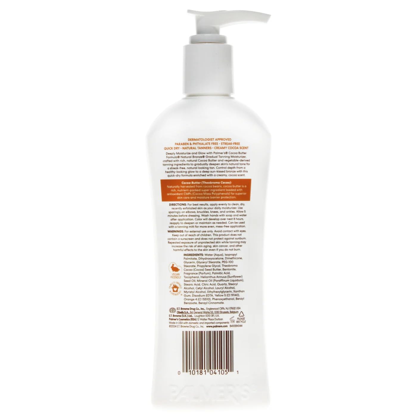 Generic Cocoa Butter Body Lotion Natural Bronze Vitamin E - Gradual Tanning 24-Hour Moisturizer Maintains Tan Deep Hydration Skincare for All Skin Tones Dry Stretch Marks 250-ml