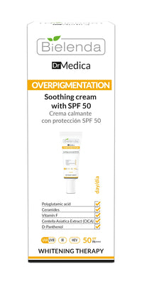 Bielenda Dr Medica Overpigmentation Beruhigende Creme mit Lichtschutzfaktor SPF 50 für den Tag, 50 ml