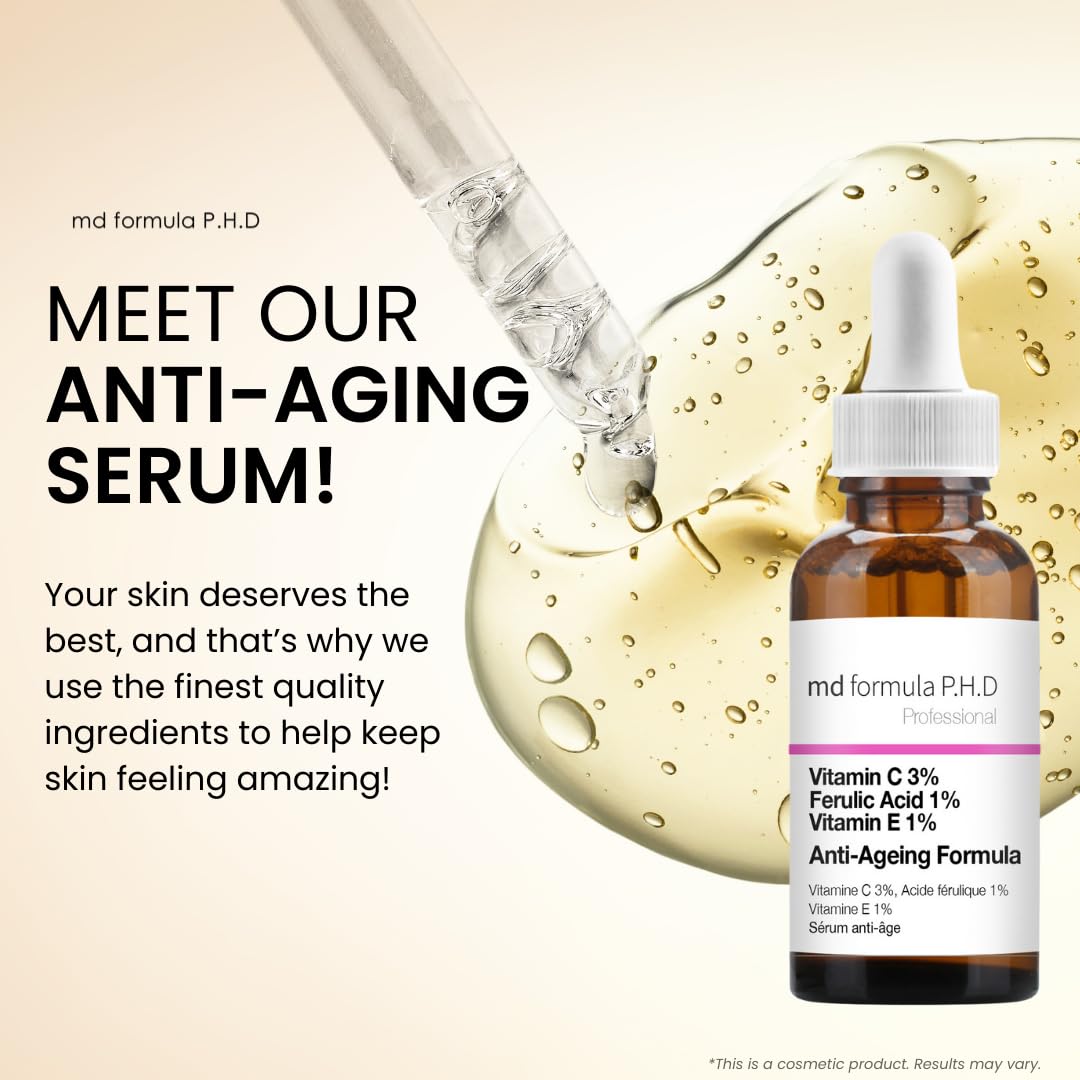 skinChemists MD - Anti-Ageing Serum Vitamin C 3%, Ferulic Acid 1%, Vitamin E 1% 30ml