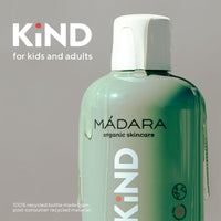 MÁDARA Organic Skincare | KIND Mild Shampoo, 250ml – Organic Certified Baby Shampoo For The Whole Family, Gently Purifies And Softens Hair, Beneficial For Fragile Hair And Sensitive Scalp