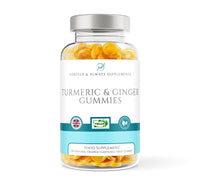 Forever & Always Supplements Turmeric Gummies & Ginger - 120 x Orange Flavoured High Strength 13500mg of Turmeric Curcumin Per Serving, 2 Months Supply Daily Gummy for Adults & Suitable for Vegans