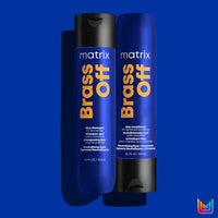 Matrix Pigmented Conditioner for Brunette Hair, Neutralises Orange and Copper Undertones, with Ceramides and Dyes, Brass Off Pigmented Conditioner, 1 x 300 ml
