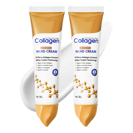 Collagen Hand Cream, Dry Skin Repair, Softening, Nourishing, Anti-Drying, Rejuvenating and Moisturising, Collagen Anti-Wrinkle Hand Cream, Hand Skin Care, Pack of 2