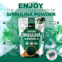 Organic Spirulina Powder 250g Natural Immune Booster | Premium Superfood Super Greens Spirulina Powder | Rich in Essential Vitamins & Minerals Vegans & Vegetarians by PROELITE