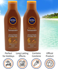 Nivea Sun Carotene SPF 6 Sun Milk, 2 Pack (2 x 200 ml)