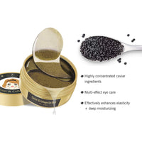 AICHUN BEAUTY 30 Pair Collagen Eye Mask Patch Hydro Gel Pad Anti-Wrinkle Dark Circles Bags Soft Smooth Skin Care Hydration Moisturizing (CAVIAR)