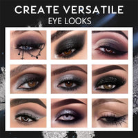 FANFALUV Black Smokey Eyeshadow Palette Makeup,9 Colors Black Silver Gray White Eye Shadow Pallets For Women,Long Lasting,Waterproof and Blendable,Make-up Palettes With Brushes-Halloween Goth Gifts(Smoky)
