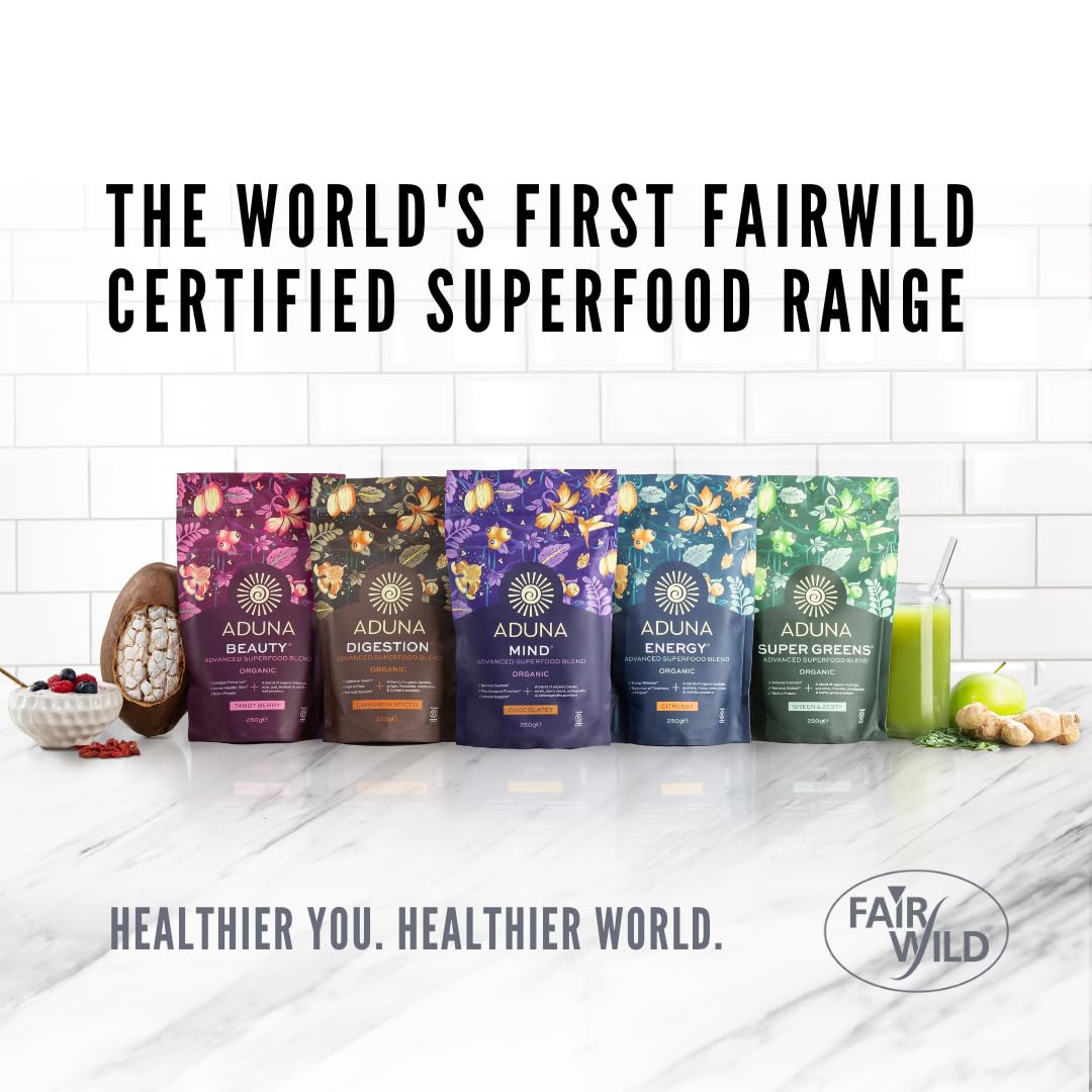 Aduna Advanced Superfood Digestion Blend | 100% Organic Powder for Smoothies/Juices & Yoghurt | 250g Resealable and Recyclable Pack