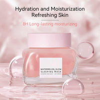 TBeautfave Watermelon Pink Glow Sleeping Mask, Watermelon Overnight Face Masks Skincare, Anti-Aging Hydrating Facial Mask with AHA, Hyaluronic Acid, Niacinamide for Smooth Glowing Even Toned Skin Care, 50ml