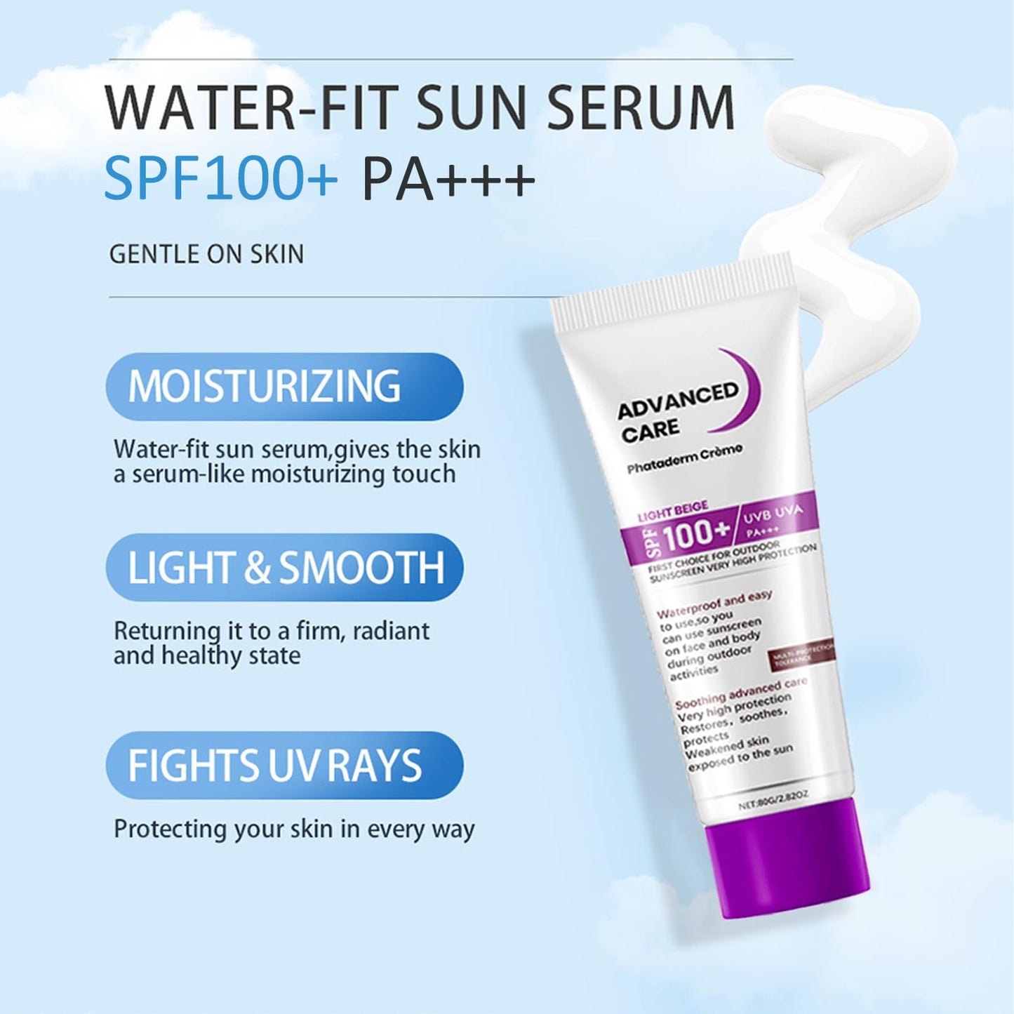 Shengqialun Factor 100 Sun Cream - SPF 100 Sunscreen - High Protection Sun Cream SPF 100 PA+++ - No Sticky Ultra Light UV Protetion Sun Block Face Sunscreen for Body and Face