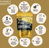 Vitmad Lions Mane Supplement 2250mg per Capsule - 1 a Day - 50% polysaccharides (60)