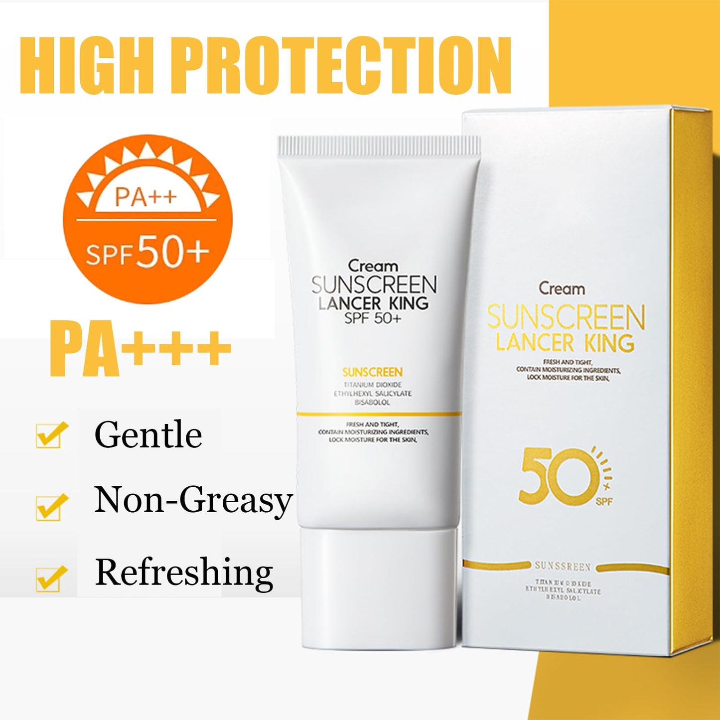 MrCuvaryas SPF 50 Face Moisturiser, Sun Cream SPF 50, Sunscreen SPF 50 With Water & Sweat Resist, Suncream Factor 50 For Face, Face Sun Cream SPF 50 For UVA & UVB Protection, Non Greasy, Lightweight