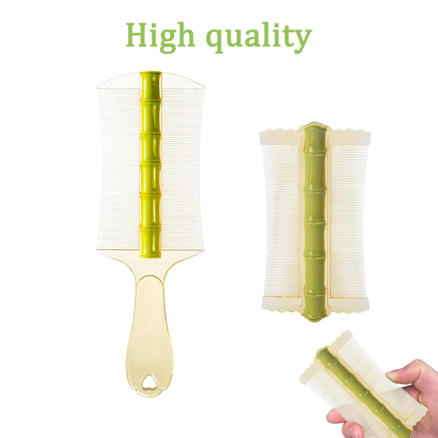Generic 2Pcs Dandruff & Lice Comb - Psoriasis, Fine Tooth, Head Lice & Dandruff Remover for Removal of Fleas, Lice, Dandruff and Tangled Hair (Green)
