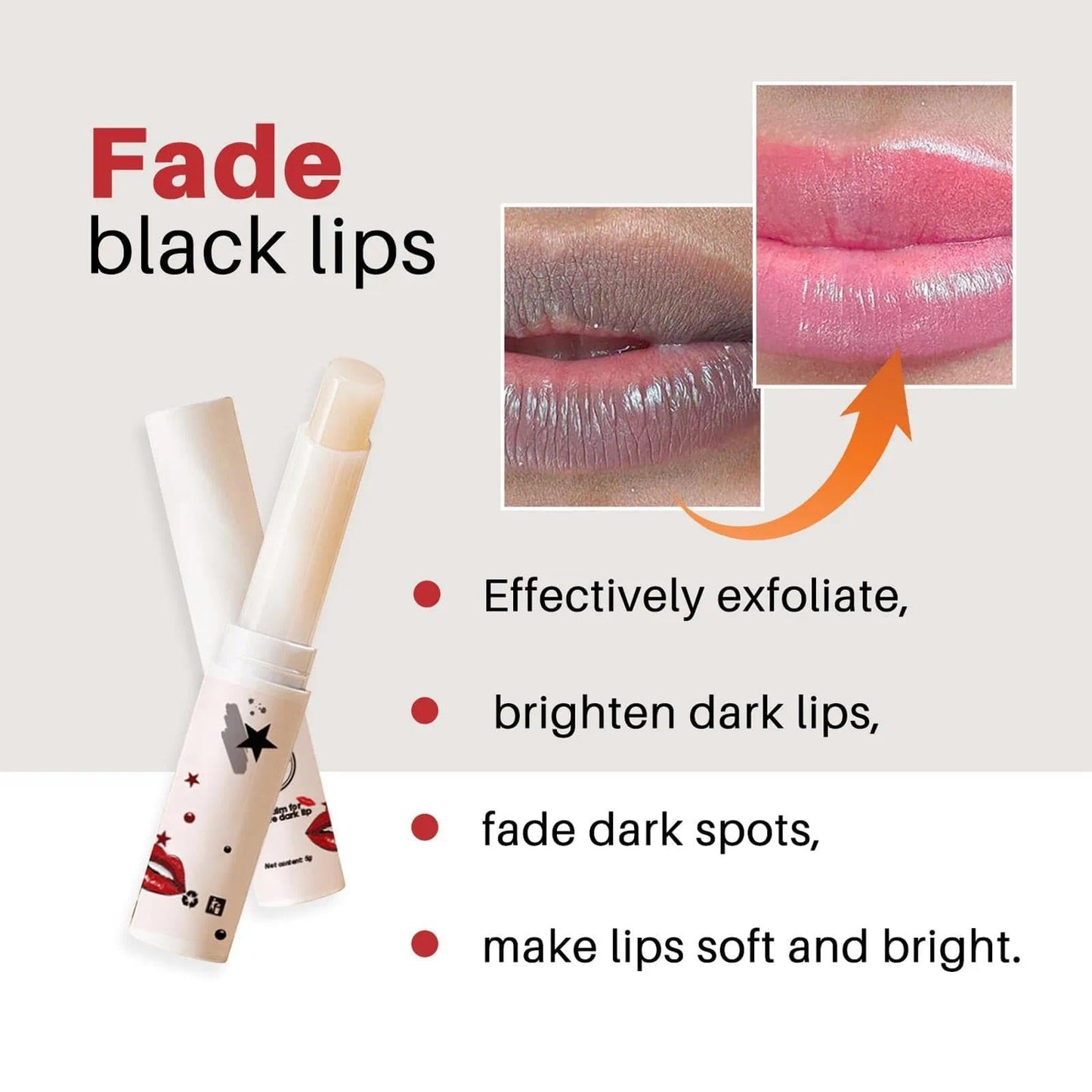 AurolaGlow Lip Care Lightens Remove Dark Lips, Moisturizing Lip Balm Whitening & Brightening, Lip Lightening For Dark Lips, Lip Balm Lips Pink Bleaching Cream Balm (1PCS)