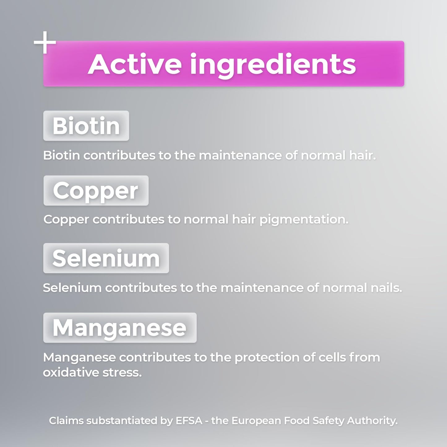 4 Her Hair supplements for women - 60 Vegan Tablets - Hair and Nails Vitamins for Women - Biotin, Rosemary, Selenium, Zinc, Copper and Millet Extract - for Hair and Nail Maintenance