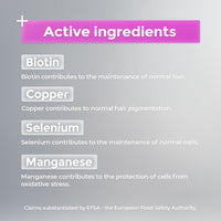 4 Her Hair supplements for women - 60 Vegan Tablets - Hair and Nails Vitamins for Women - Biotin, Rosemary, Selenium, Zinc, Copper and Millet Extract - for Hair and Nail Maintenance