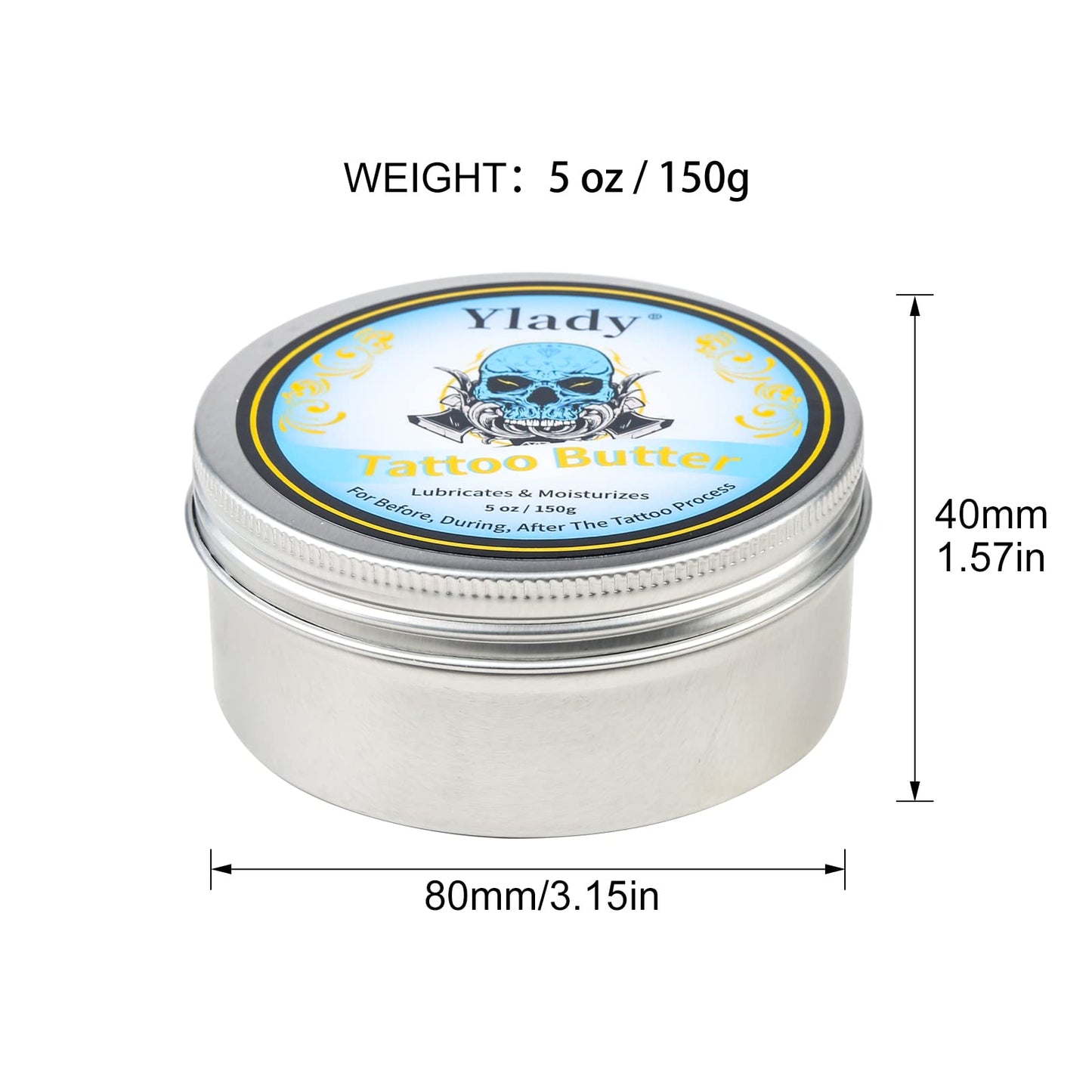 YLady Tattoo Cream 150g/5oz Tattoo Balm Brightener Tattoo Butter Cream, Tattoo Brightening Cream Tattoo Moisturiser Color Enhancer