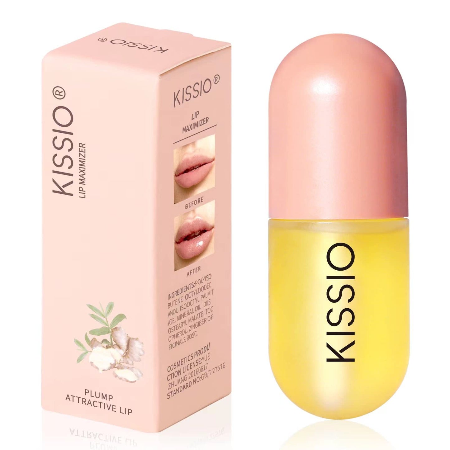 Generic KISSIO Lip Plumper,Natural Lip Plumper, lip plumper for day use,Lip Plumper Gloss Make Lips Fuller and Moisturizing 5.5ml