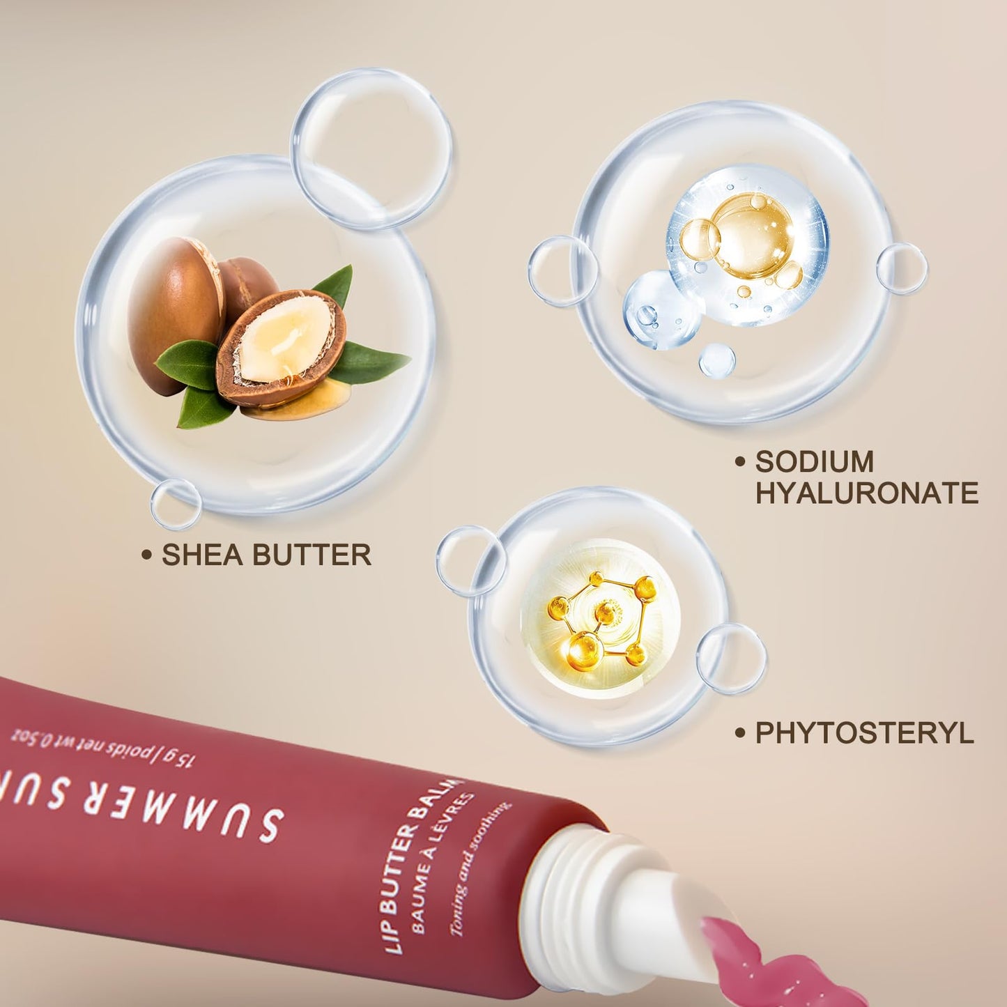 MADGININE 6PCS Lip Butter Balm Lip Balm Vanilla,Mini Lip Balm Set,Used to Soothe Dry and Chapped Lips,Leaving Them Soft,Smooth and Elastic