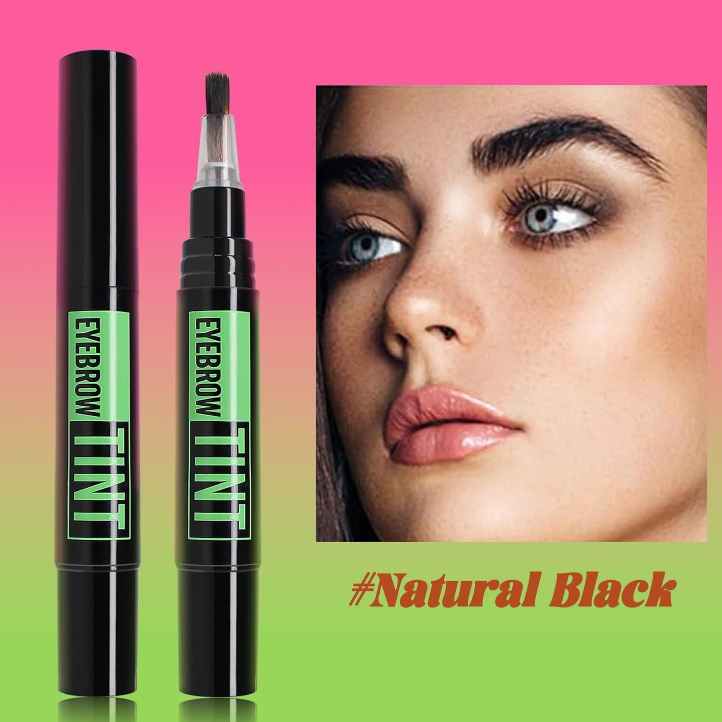 Generic Brow Tint Kit, Long-Lasting Eyebrow Dye for Defined Brows, Waterproof and Smudge-Proof, Includes Precision Brush(Natural Black)