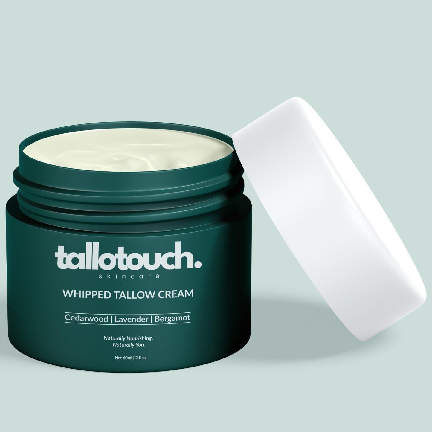 Tallotouch. Whipped Tallow Cream - 100% Grass-Fed Beef Tallow, Shea Butter, Collagen, Cucumber & Jojoba Oil – Deep Hydration for Face & Body, Fast Absorbing, Essential Oils
