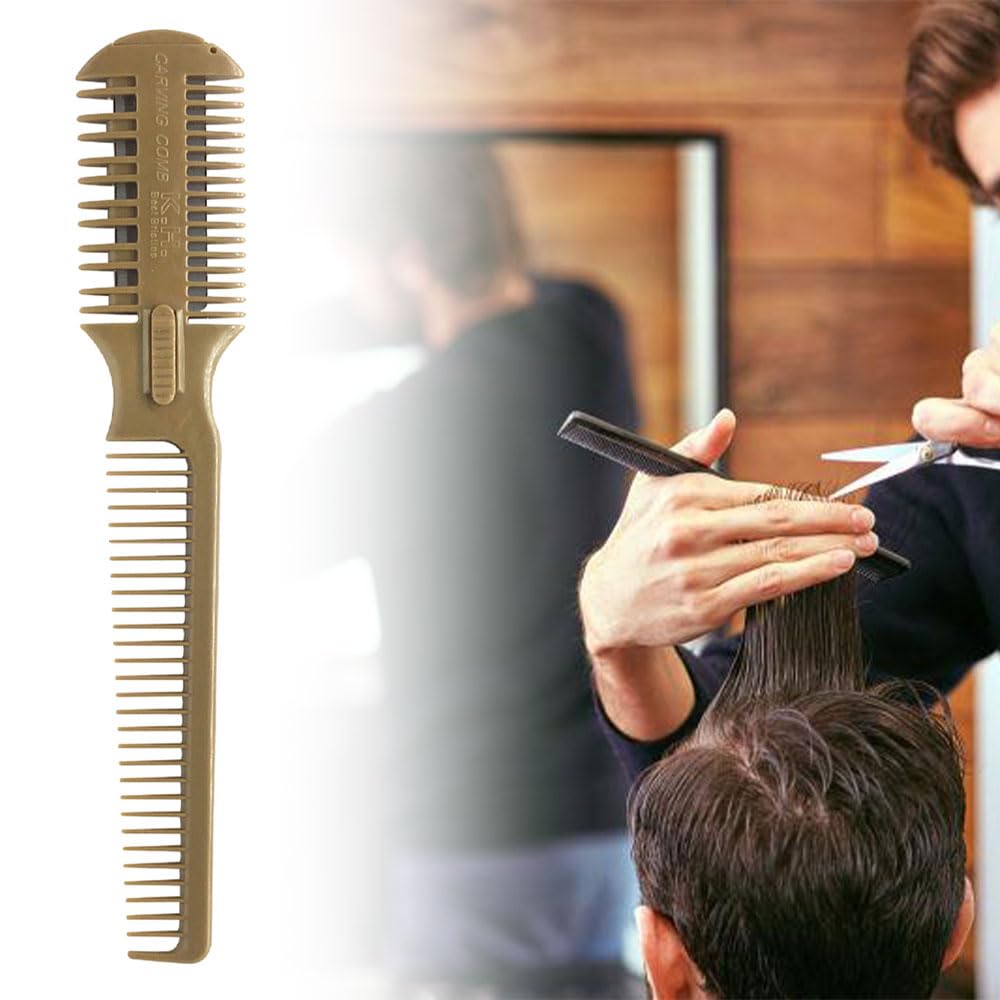 KAEGOUSY 2-in-1 Dual Side Hair Thinning Comb Razor Dual Side Hair Thinning Comb Hair Razor Comb Hair Cutter Comb for Hair Cutting and Styling