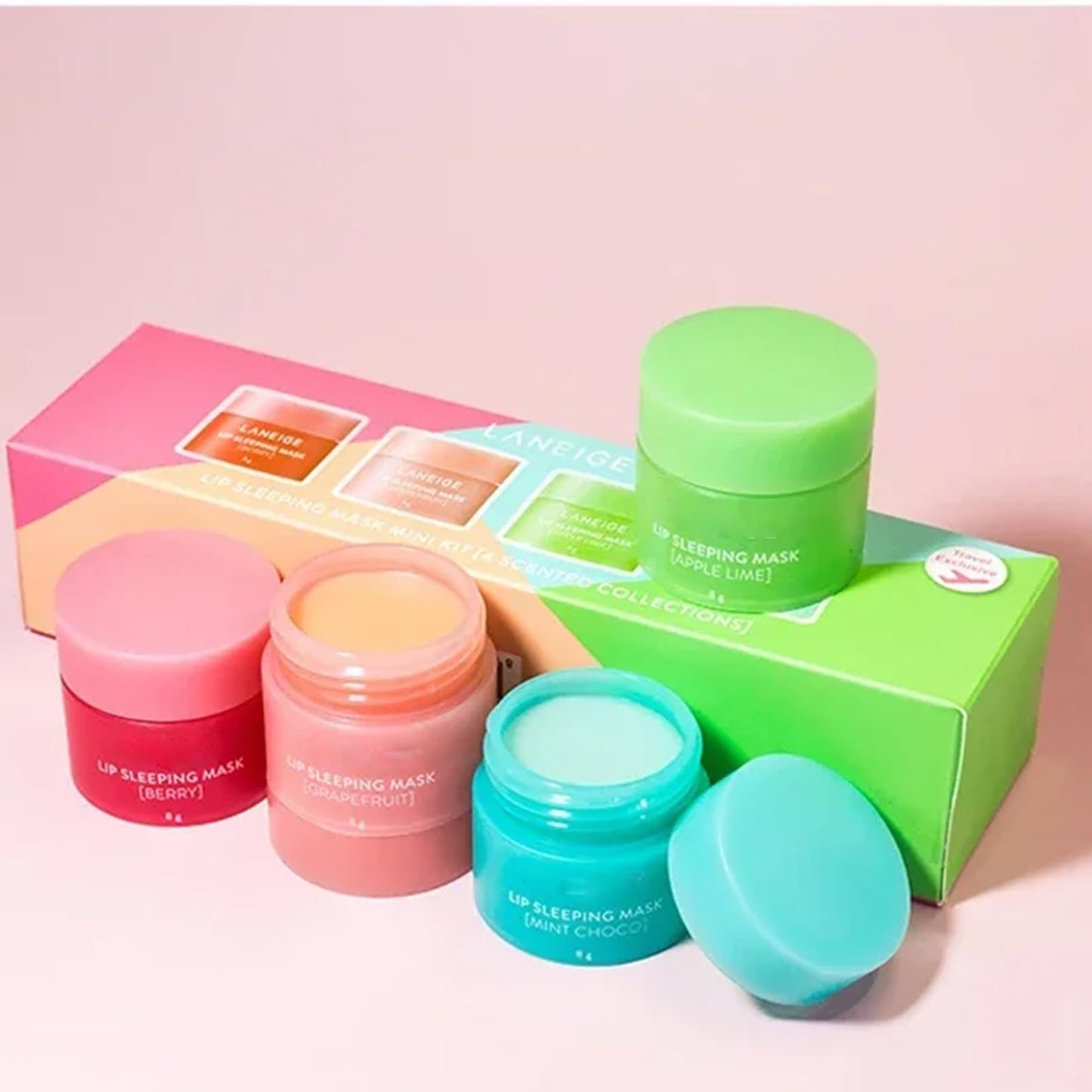 MEITREND Lip Balm Lip Sleeping Mask Set 4PCS Fruit Moisturizing Lip Mask For Dry Lips Chapped Cracked Dry Lips,Hydrating Lip Balm Repair Protection Gifts For Women &Teenage Girl,8g×4