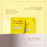 Absolute Collagen Marine Powder Collagen Supplement for Women | Neutral Flavour, Supports Hair, Nail & Skin Health, 8000mg of Hydrolysed Collagen per Sachet, Vitamin C | 14 Sachets