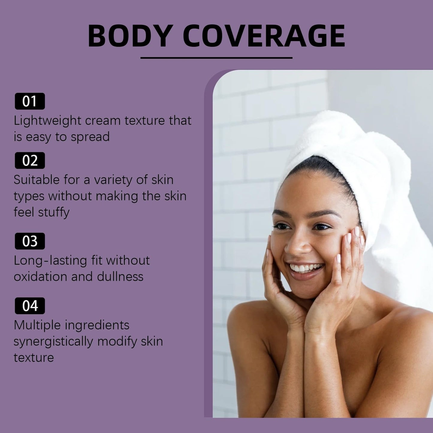 Xunzhi Body Coverage Perfecter,All over Complexion Perfecter,Tatto Cover up Makeup Body Cream,B/ody Concealer,Waterproof Leg and B/ody Makeup,Bo/dy C-amouflage and Illu-minator,Sweatproof Concealer,74g
