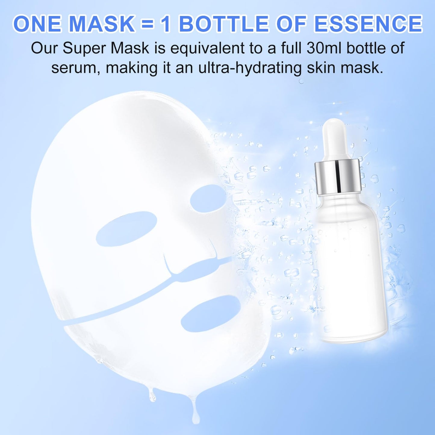 Bio Collagen Face Mask 6pcs, Intense Hydration, Reduce Fine Lines & Wrinkles, Soothing & Hydrating Overnight Hydrogel Mask, Pore Minimizing, Elasticity Improvement, Anti Aging and Rejuvinating Sheets