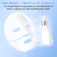 Bio Collagen Face Mask 6pcs, Intense Hydration, Reduce Fine Lines & Wrinkles, Soothing & Hydrating Overnight Hydrogel Mask, Pore Minimizing, Elasticity Improvement, Anti Aging and Rejuvinating Sheets