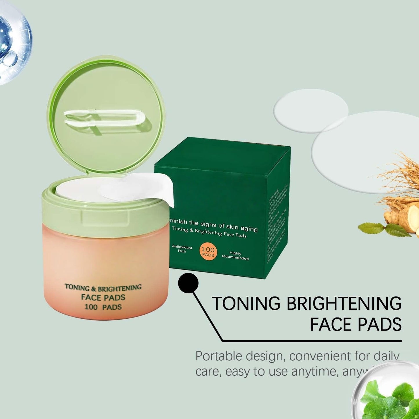 Xunzhi T/oner Pads Korean Skincare,100 Pads Moisturizing Cotton Pad/s,Anti-Aging and Brightening Toner Pad/s,Centella Hydrating Cottonpads,Calming Toner P/ads,Pore Minimizing P/ads,Face Exfoliator Pa/d