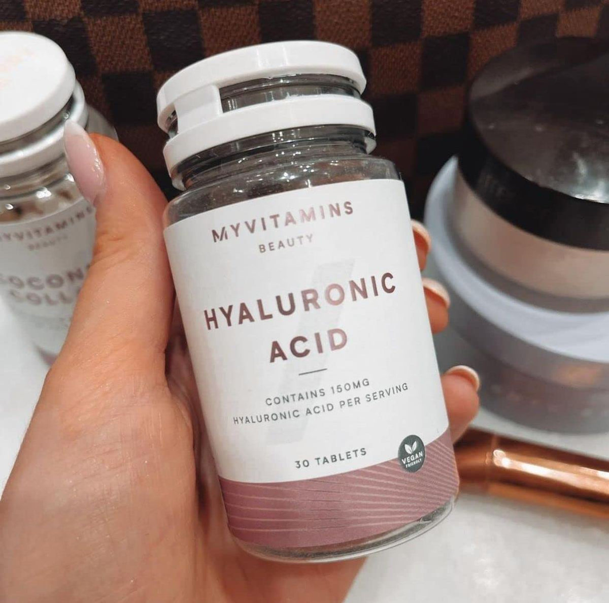 MyVitamins Myvitamins Hyaluronic Acid Tablets | High-Strength 150mg per Serving | Supports Skin Hydration, Joint & Tissue Health | 30 Tablets | Moisture-Retaining Molecule for Healthy Skin | Vegan-Friendly