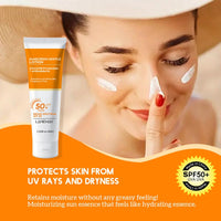 Sunscreen SPF 50+ Lightweight & Hydrating, Sun Cream Water-Resistant, SPF 50 Face Moisturiser Long-lasting Effect, Suncream Factor 50 Gentle Lotion No White Cast for All Skin Types