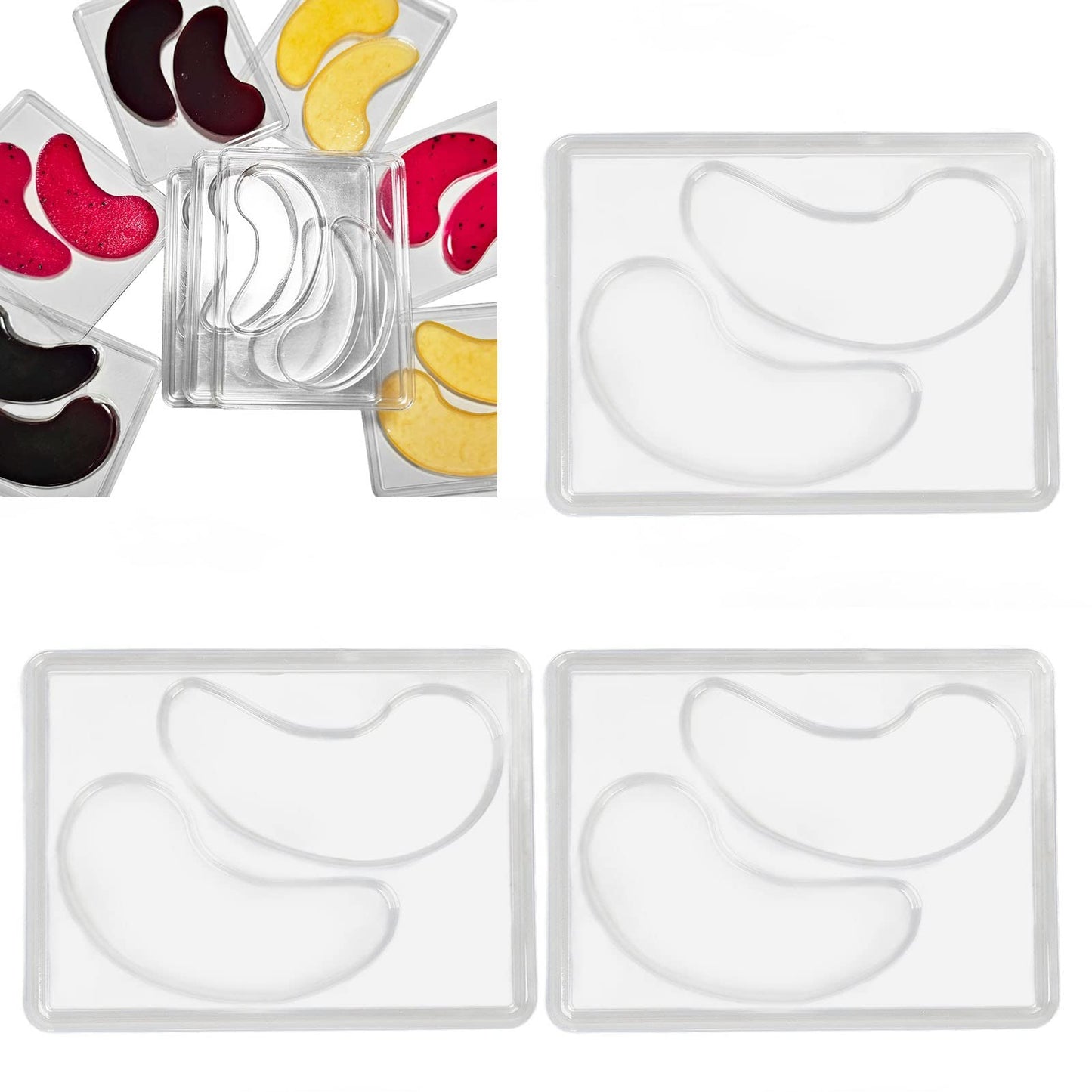 12Pcs DIY Eye Mask Mold,Under Eye Patches Molds Safe Healthy Natural Reusable Transparent Eye Mask Patch Tray,Professional Eye Mask Making Tools