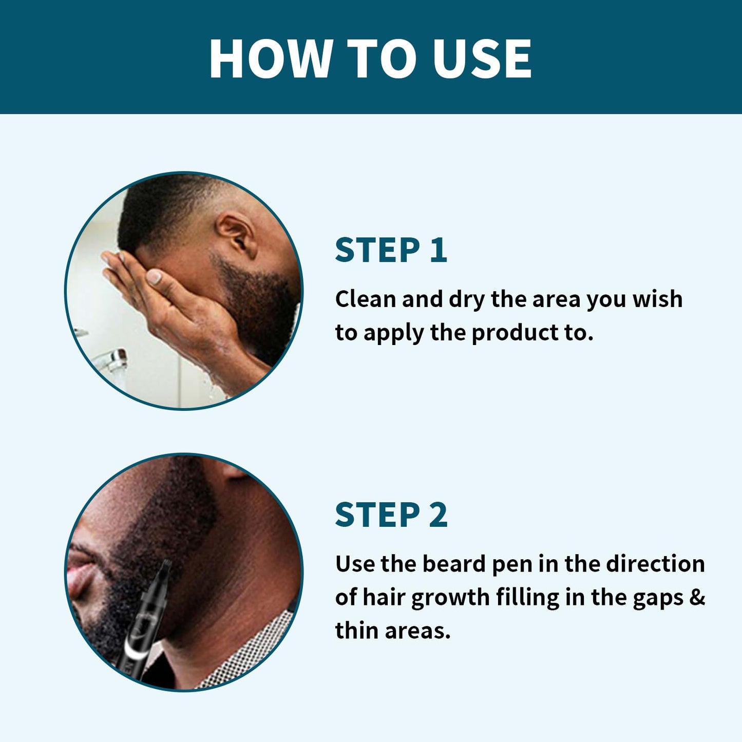 XdealCozyxc 4PCS Beard Pencil Filler for Men, Easy Waterproof Beard Pen (Black)
