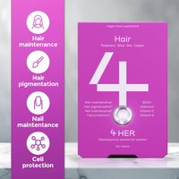 4 Her Hair supplements for women - 60 Vegan Tablets - Hair and Nails Vitamins for Women - Biotin, Rosemary, Selenium, Zinc, Copper and Millet Extract - for Hair and Nail Maintenance
