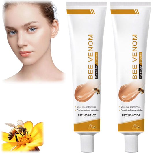 HIVETZ 2PCS Bee Venom Wrinkle Removal Cream,Bee Venom Anti-Wrinkle Firming Multi-Purpose Cream,Bee Venom Skin Treatment Cream,Moisturiser Face Women for All Skin Types,Firming Anti Aging Face Cream