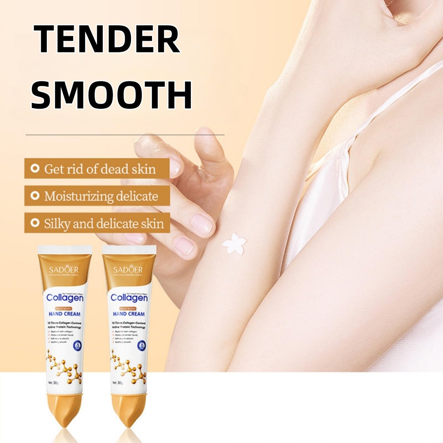 GUOUURR 2PCS Anti-Aging Hand Cream Duo with Collagen - Intensive Cracked Hands Repair Cream for Women, Deep Hydration & Rejuvenating Skincare Duo Set