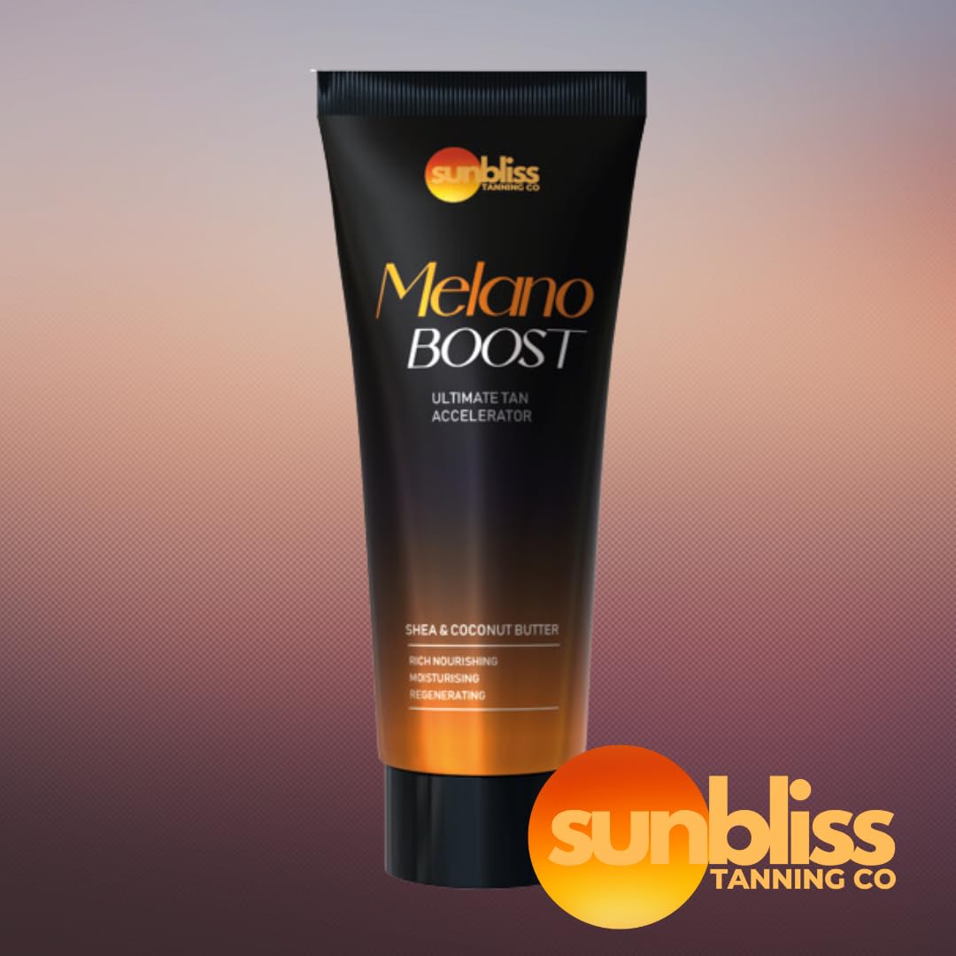 Sunbliss Melano Boost Body Lotion, Tanning Accelerator, Collagen-Enriched, Moisturising with Shea Butter and Coconut, 100ml