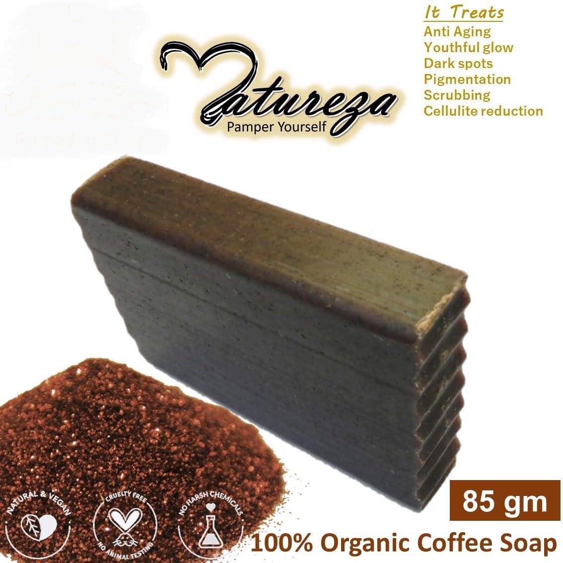 Generic Handmade Organic Coffee scrub soap Anti Acne Anti aging 90g