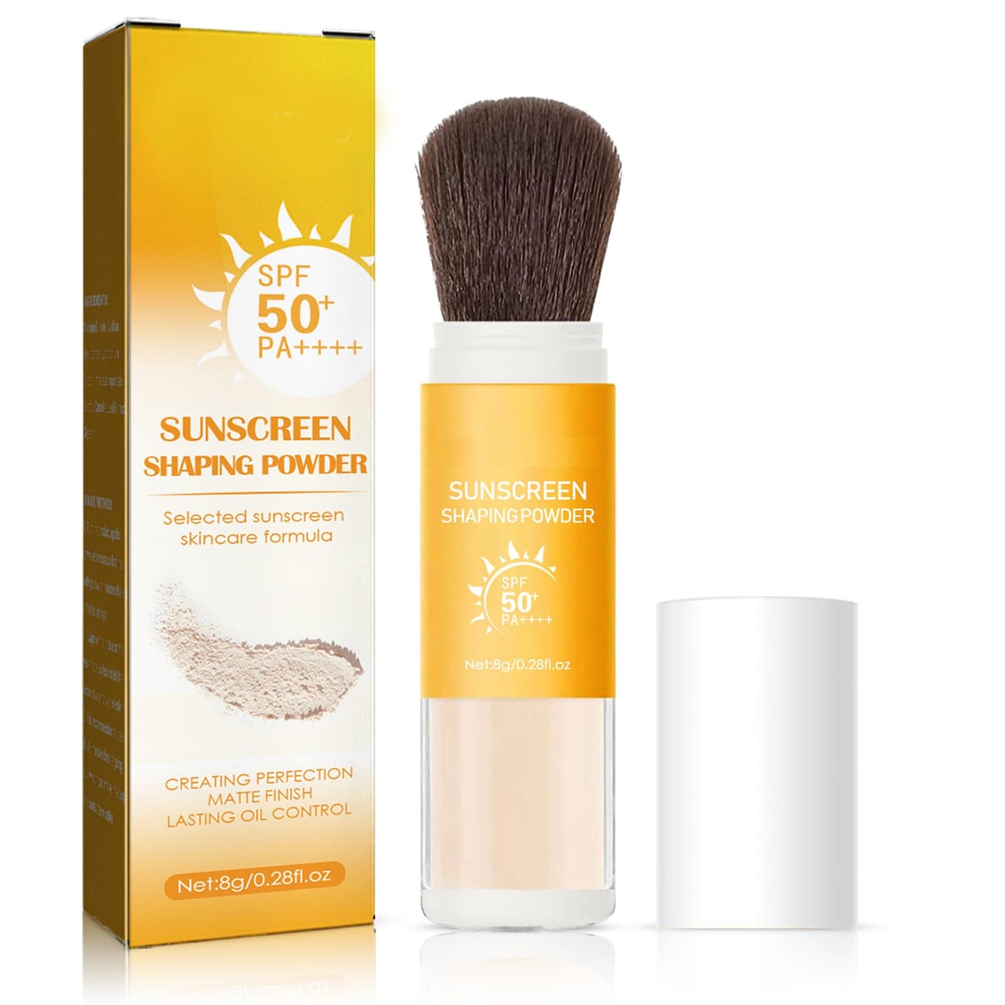 DMQ SPF50+ Matte Face Powder,Portable Translucent Face Powder With Soft Brush,Powder Sunscreen,Natural Setting Powder,Long Wearing Translucent Setting Powder,Face Powder Loose,Oil-Control & Sunscreen