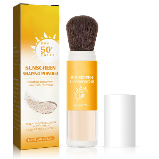 DMQ SPF50+ Matte Face Powder,Portable Translucent Face Powder With Soft Brush,Powder Sunscreen,Natural Setting Powder,Long Wearing Translucent Setting Powder,Face Powder Loose,Oil-Control & Sunscreen