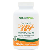 Nature's Plus NaturesPlus Orange Juice Chewable Vitamin C 500 mg - Immune, Skin, Collagen, Antioxidant, Bone, Cartilage Support - Gluten Free, Vegan, 90 Chewable Tablets