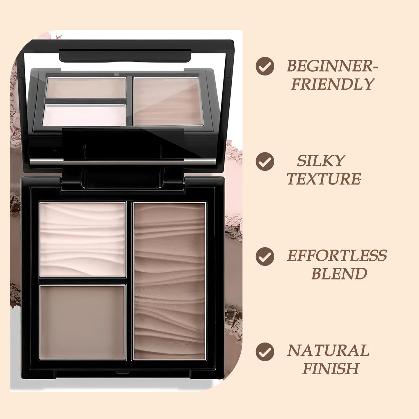 Generic Contour Palette 3-Shade Contour Palette Face Bronzer Highlighter Silky Smooth & Blendable Texture Contour Powder Palette Multi-Use Face Palette Blendable Compact Matte Powder Makeup