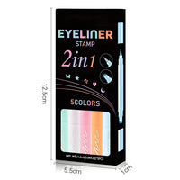 Generic 5PCS Eyeliner Stamp Set, Double-Ended Liquid Eyeliner Pencils with Heart, Moon, Butterfly, Star & Flower Stamps, Waterproof & Smudge-Proof Eyeliner Tools for Fun, Easy Makeup Designs